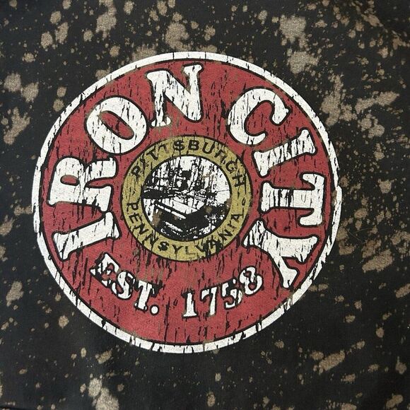 Iron City Beer Hoodie Men’s Size 2XL Spell Out, Pittsburgh, Reverse Dyed Black - Picture 6 of 8